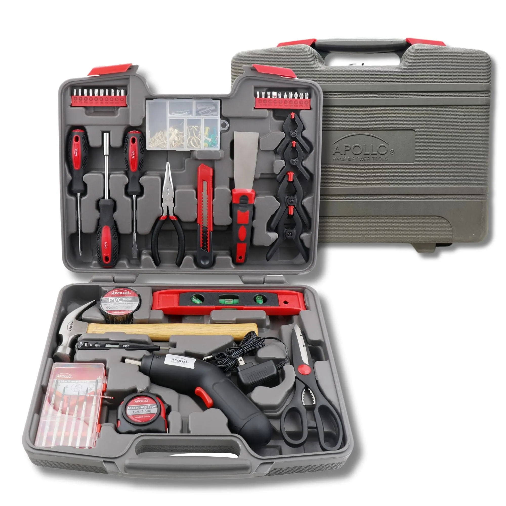 144 Piece Household Tool Kit with 4.8V Cordless Screwdriver - DT8422