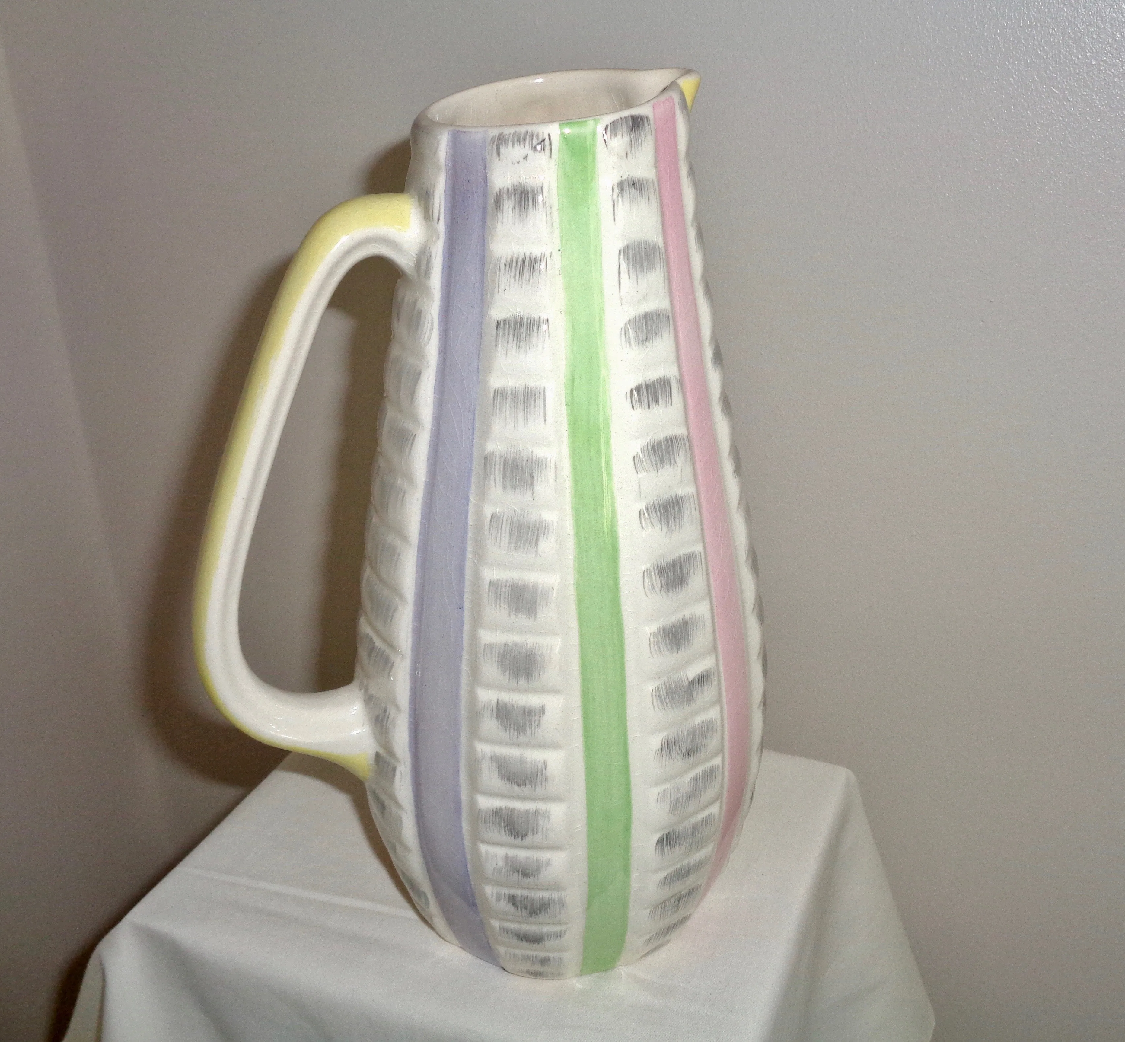 1950s HJ Wood Staffordshire Model 794 Coloured Striped Jug