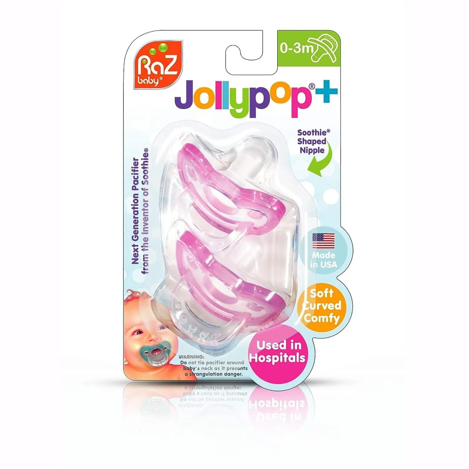 2-Pack Jollypop Pacifier - Pink