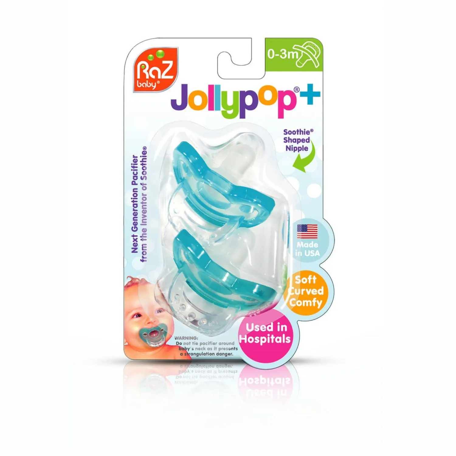 2-Pack Jollypop Pacifier - Teal