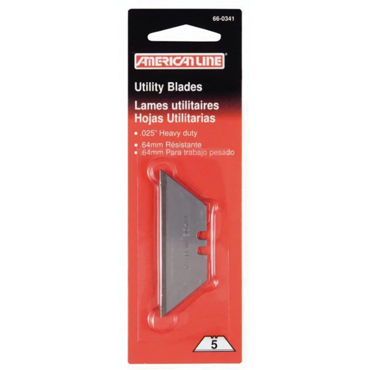 American Safety Razor 66-0341 Heavy Duty .025 In. 2-Notch Utility Razor Blade (C