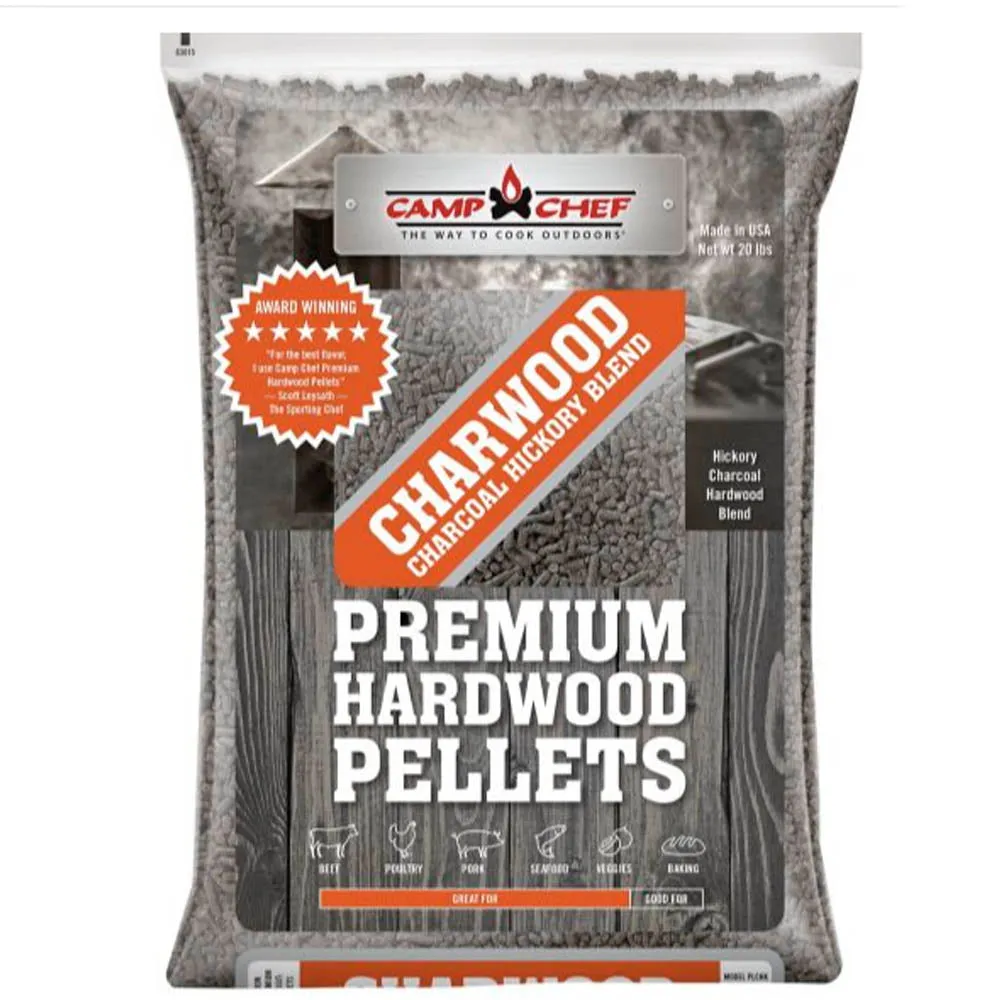 Camp Chef Charwood Charcoal Hickory Blend Pellets 20 lb Bag All Natural PLCHK