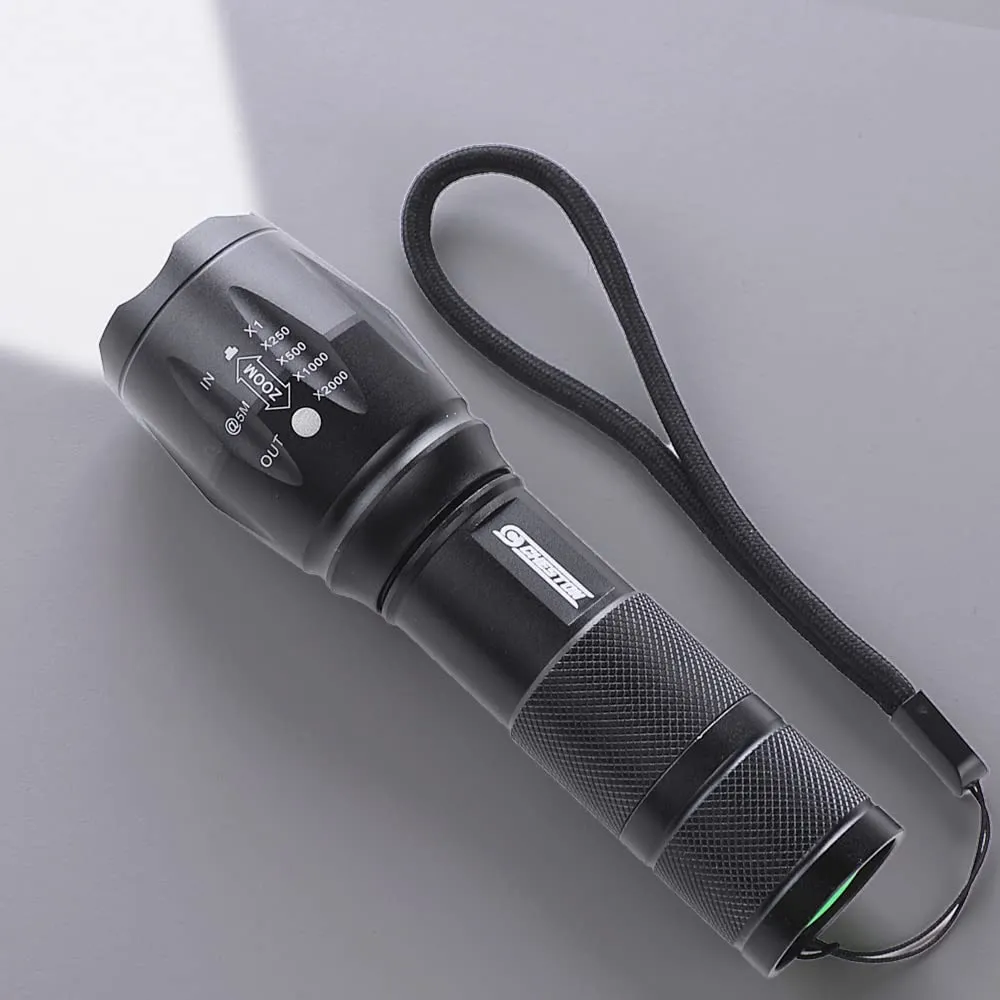 CHESTON LED Flashlight White Light | Compact | 300 Lumen | 50m Range | 6 - Month Manufacturing Warranty | Multiple Mode Full - Med - Low - Flash - SOS | Water Resistant IPX4