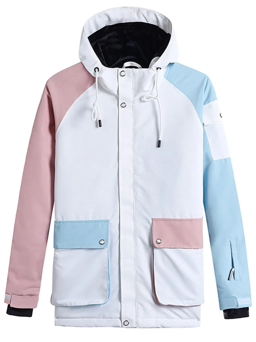 Colorblock Women Ski Anorak Jacket & Cargo Pants