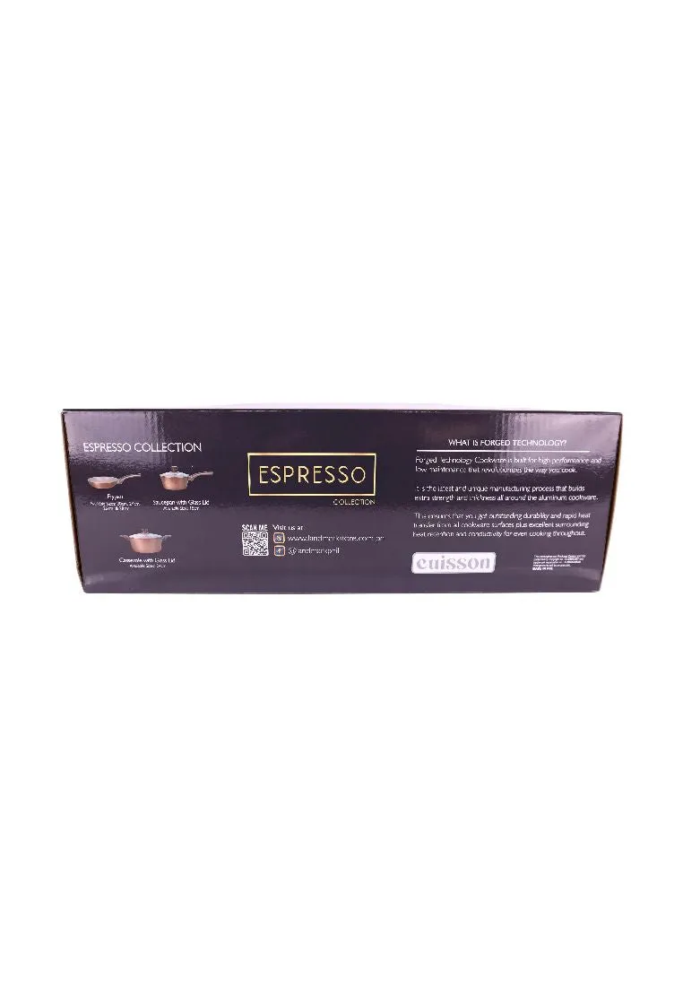 Cuisson Espresso Collection Brown Casserole 24cm with Glass Lid