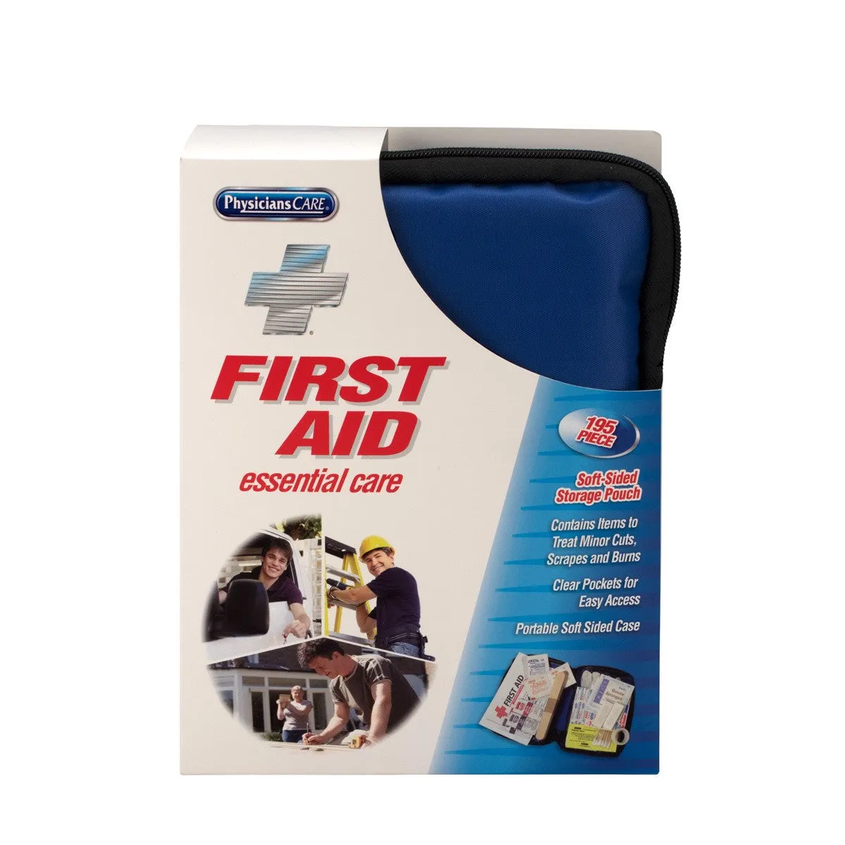 First Aid Essential Care Soft Sided First Aid Kit, 195 Pieces - W-90167