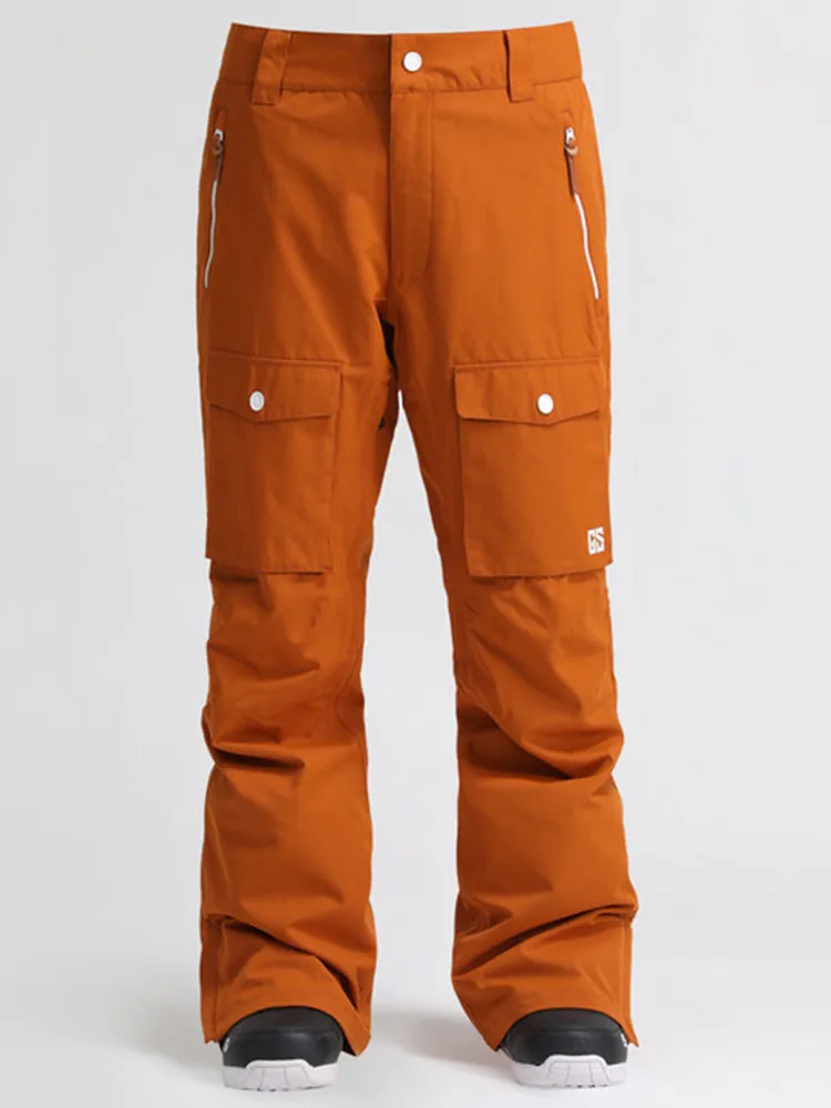 Men's High Windproof Waterproof Orange Snowboarding Pants & Ski Pants