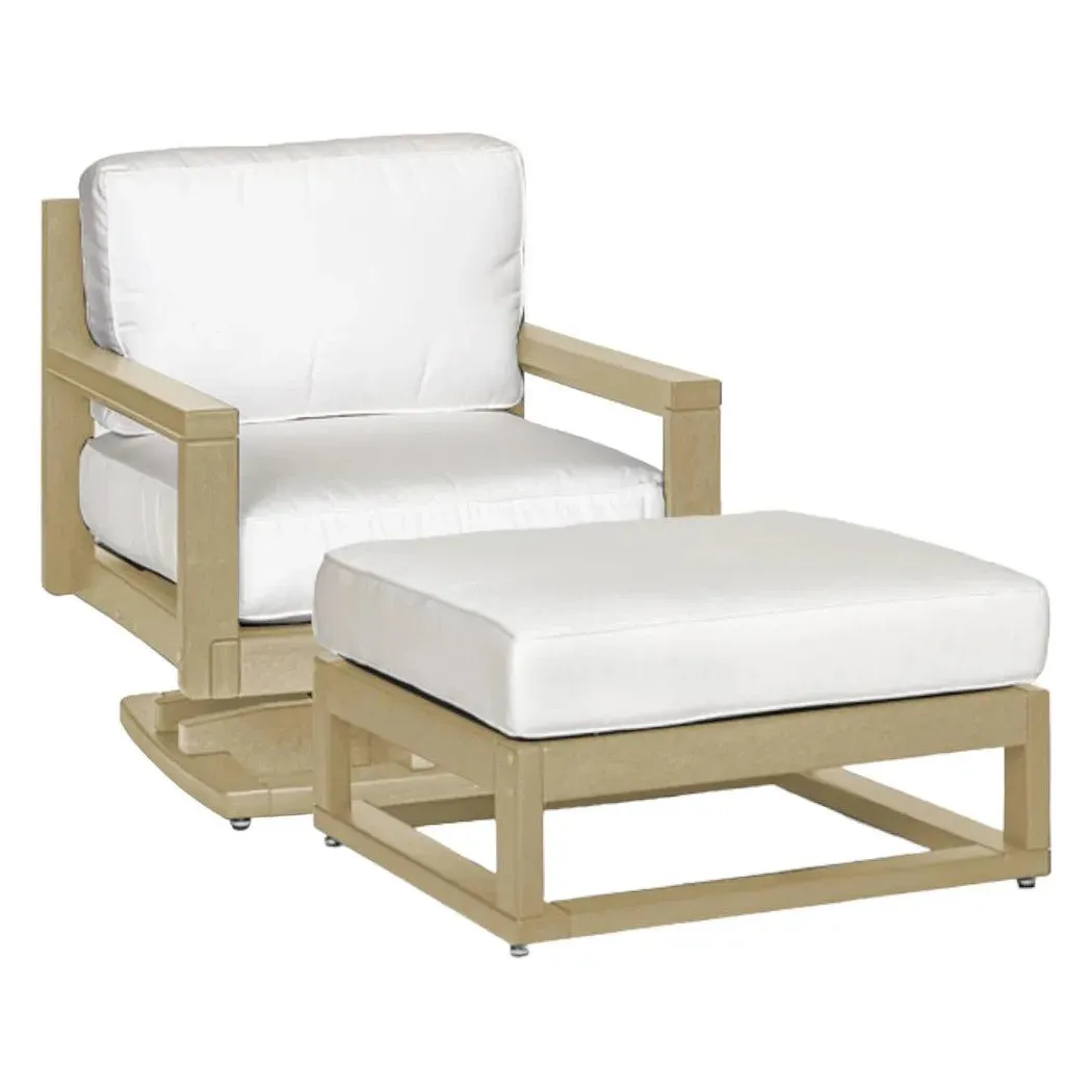 Palm Beach Poly Lumber Rocker Chair and Ottoman Set