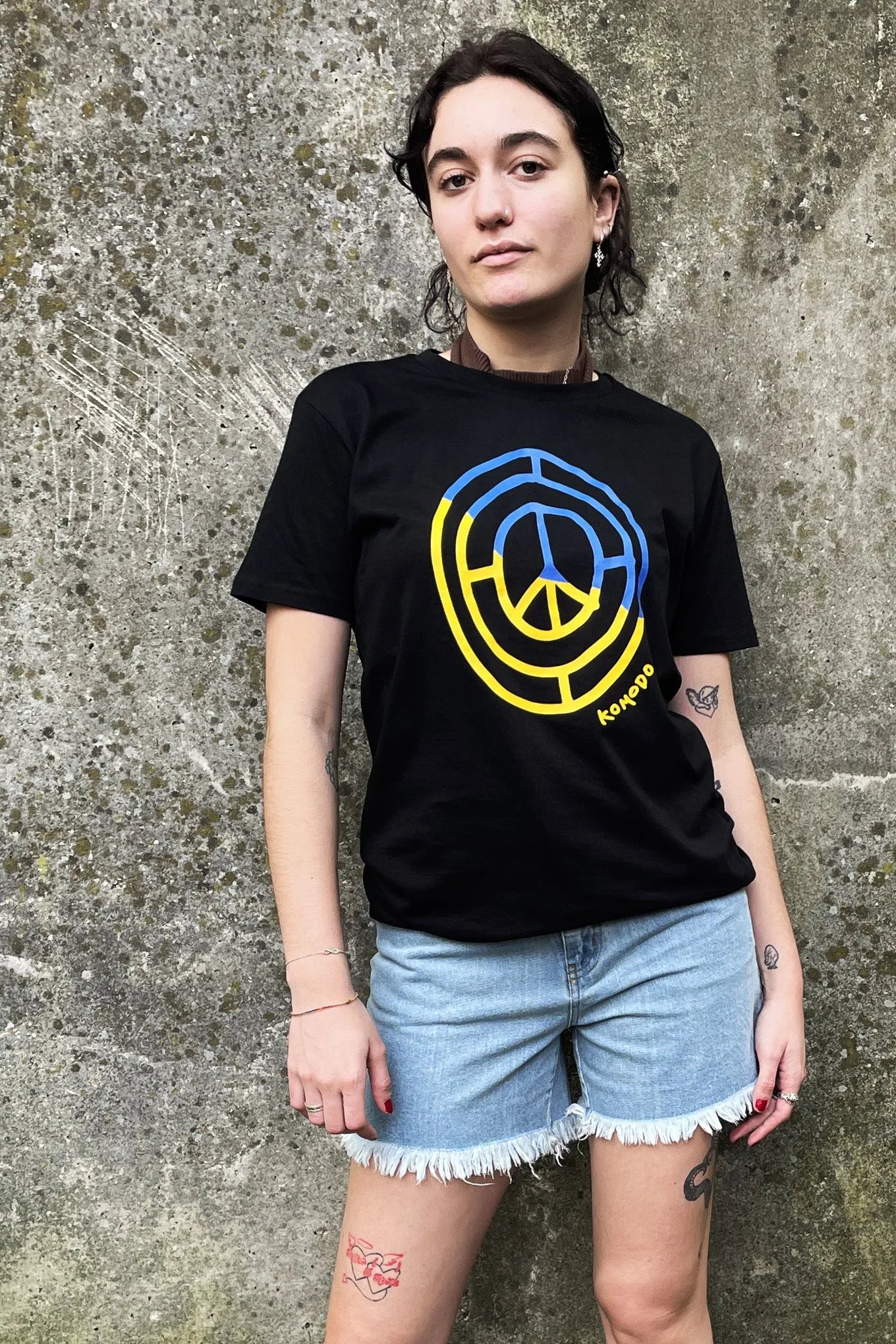 PEACE 4 UKRAINE Organic cotton womens tee - Black