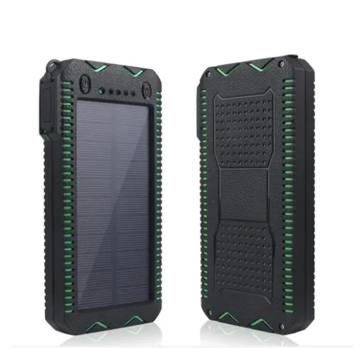 Portable Outdoor Waterproof Solar Power Bank Camping External Backup Battery Pack Dual