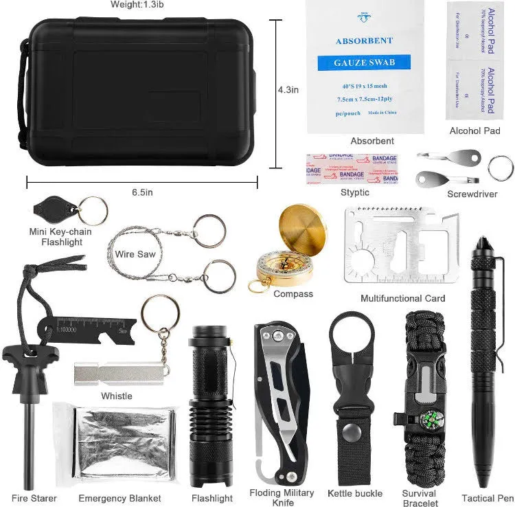 Survival Gear 18 in 1 Emergency Survival Kit