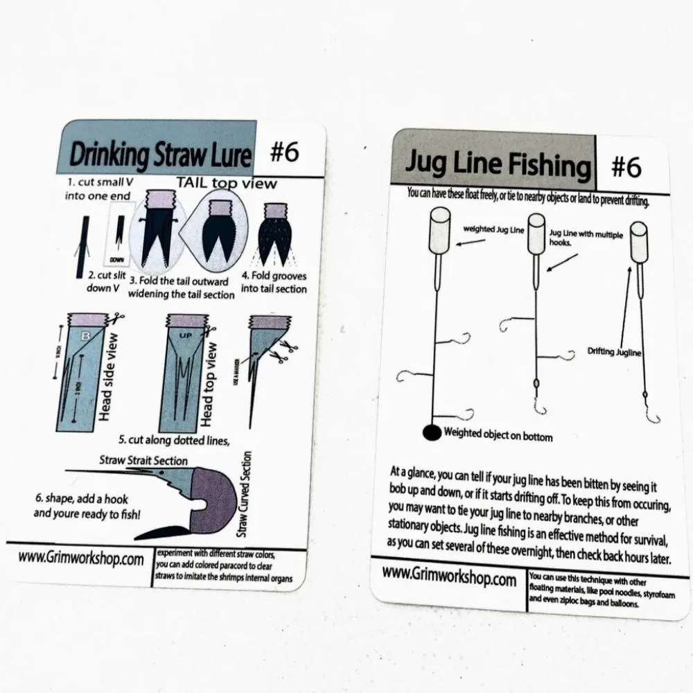 Tip Card #06 Jug Line Fishing, and Improvised Drinking Straw Lure