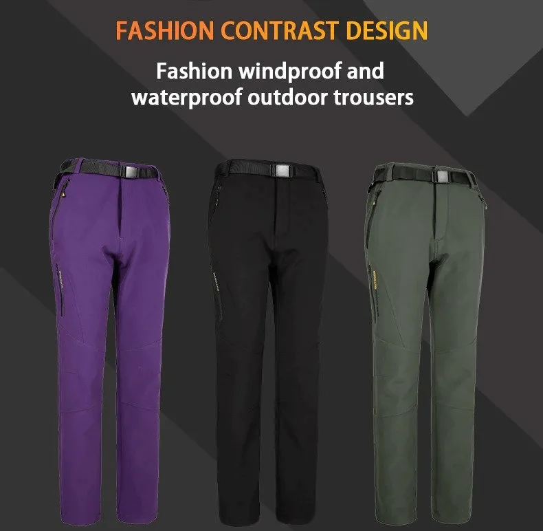 Windproof Waterproof Fleece Women's Hiking Pants - SF0223